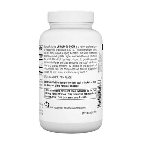 Source Naturals, Ubiquinol Co QH, 100mg, 90 softgels Source Naturals