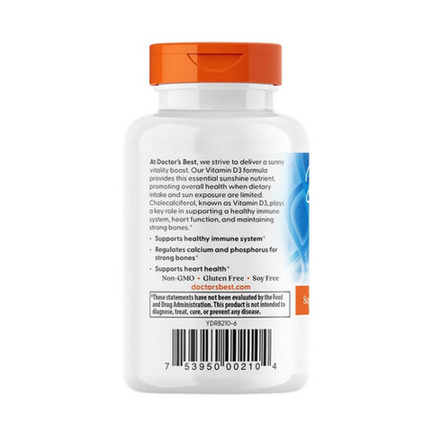 Doctors Best, Vitamin D3, 2000 IU, 180 Softgels