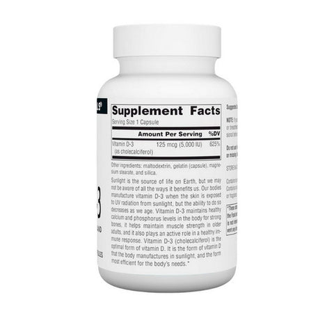 Source Naturals, Vitamin D-3, 5000 IU, 120 Caps