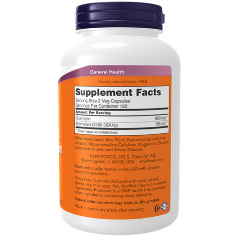 Now Foods, Quercetin with Bromelian, 240 Vcaps