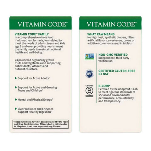 Garden of Life, Vitamin Code, Family Formula 120 Caps