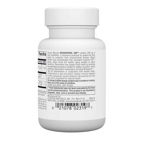 Source Naturals, Resveratrol, 200 mg, 30 Vcaps