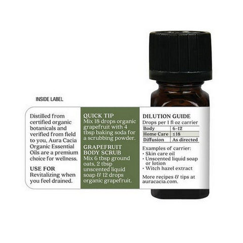 Aura Cacia, Essential Oil, Grapefruit 0.25 oz