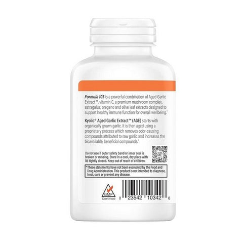 Kyolic, KYOLIC Aged Garlic Extract Immune formula 103, 200 caps