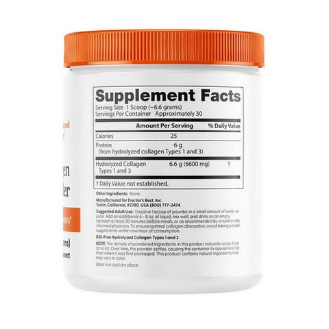 Doctors Best, Best Collagen Types 1 & 3, 200 g Powder