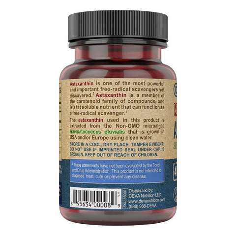 Deva Vegan Vitamins, Vegan Astaxanthin Super Antioxidant, 30 vegan caps