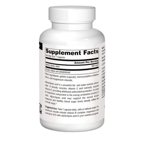 Source Naturals, Alpha Lipoic Acid, 600 MG, 30 caps