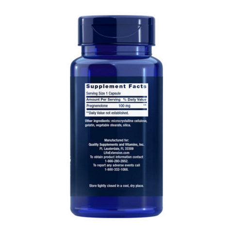 Life Extension, Pregnenolone, 100 Mg, 100 caps