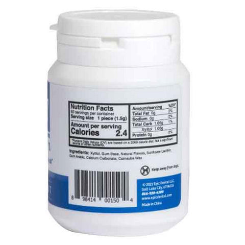 Epic Dental, Xylitol Gum Sugar-Free Peppermint, Peppermint 50 ct