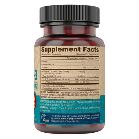 Deva Vegan Vitamins, DHA & EPA - Omega-3 Vegan, 90 VCAP
