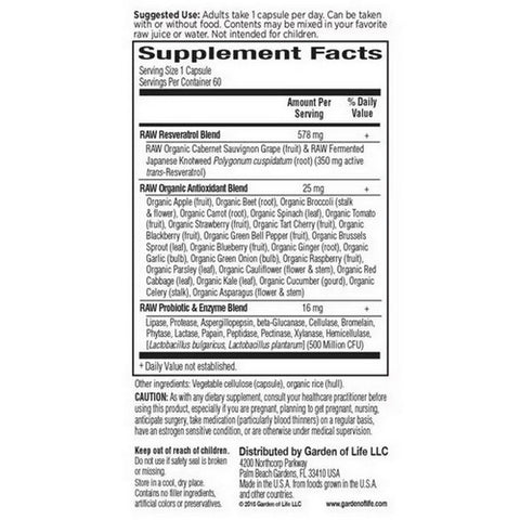 Garden of Life, RAW Resveratrol, 60 vcaps