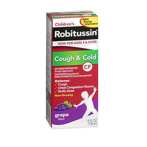 Robitussin, Childrens Cf Cough And Cold Relief Syrup, 4 oz
