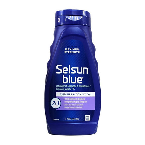 Selsun Blue, Antidandruff Shampoo And Conditioner 2in1 Maximum Strength, 11 oz
