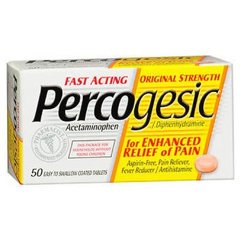 Percogesic, Aspirin Free Fever Reducer & Pain Releiver, 50 tabs