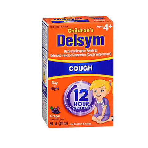 Delsym, Childrens 12 Hour Cough Suppressant Liquid Grape-Flavored, Grape Flavor 3 oz