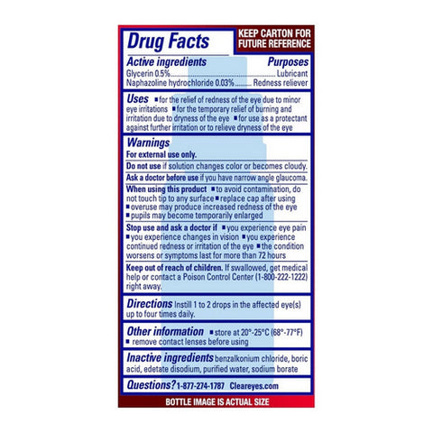 Clear Eyes, Maximum Redness Relief Eye Drops, 0.5 oz