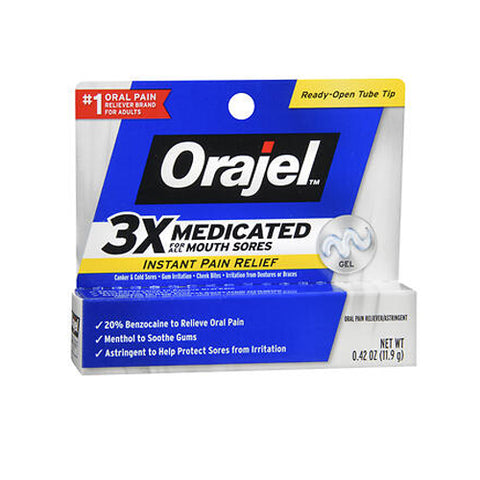 Orajel, Mouth Sore Pain Relief Gel, 0.42 oz