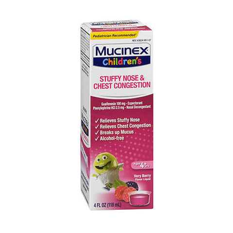 Mucinex, For Kids Cold Liquid, Mixed Berry Flavor 4 oz